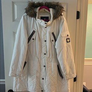 Rocawear White Fur-Trimmed Ski Jacket